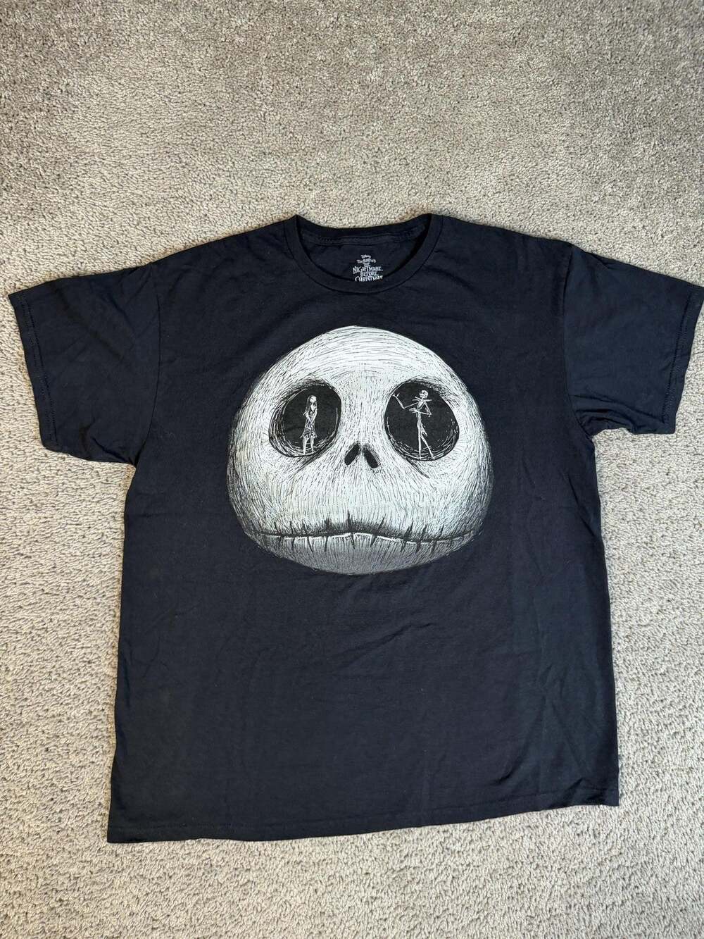 Disney The Nightmare Before Christmas Shirt Mens Large Black Jack Skellington